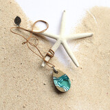 Small light blue resin pendant necklace